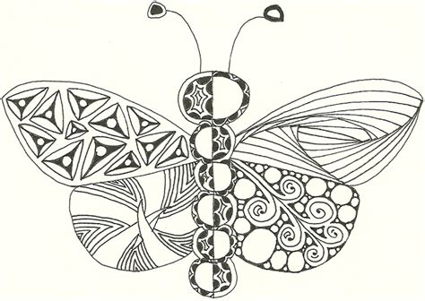 Butterfly Outline I Zentangled Zentangled Art Butterfly Outline