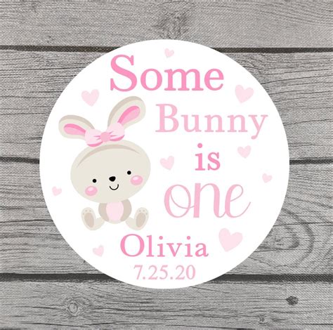 Some Bunny Is One Birthday Stickers Some Bunny Is One Etsy