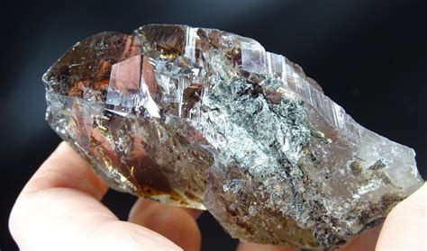 Large Slightly Smoky Quartz Crystal With Red Mica Inclusions