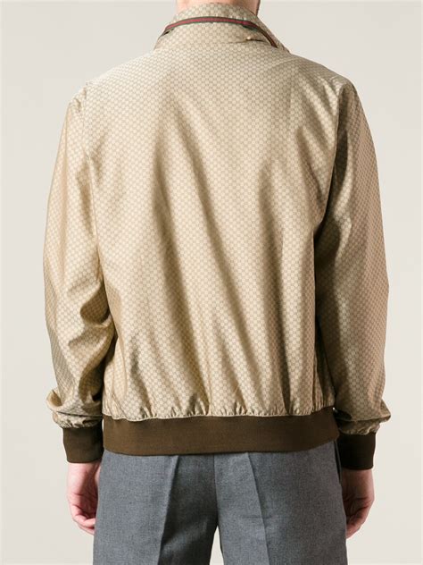 Gucci Monogram Bomber Jacket In Brown For Men Lyst