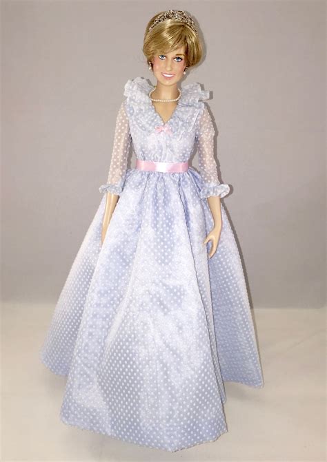 Princess Diana Porcelain Doll Blue Dress Sibora Dress
