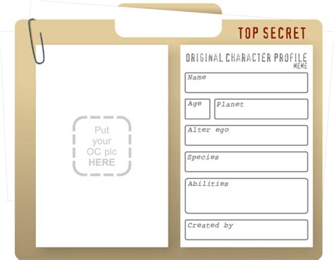 Original Character Profile Character Profile Character Sheet