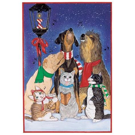 Pipsqueak Productions C825 Mix Dog With Cat Holiday Boxed Cards