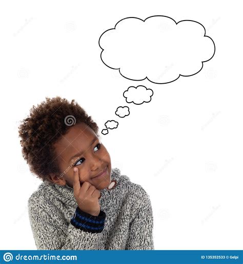 Adorable Afroamerican Child Thinking Stock Image Image