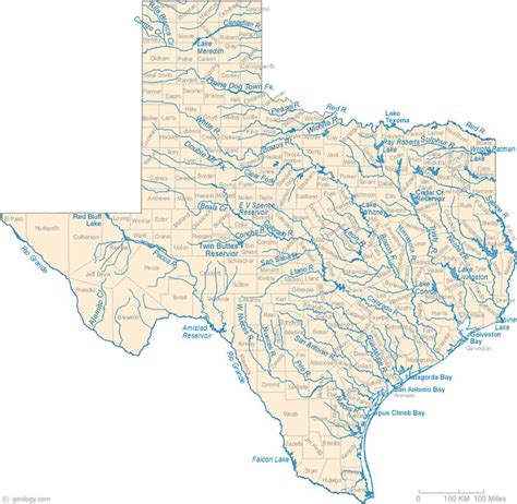 Texas Lakes And Rivers Map Camp Prepare Pinterest Lakes