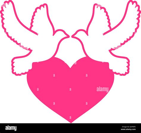 Two Doves With Heart Stock Photo Alamy