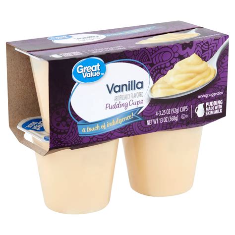 Great Value Gluten Free Vanilla Pudding Cups 325 Oz 4 Count