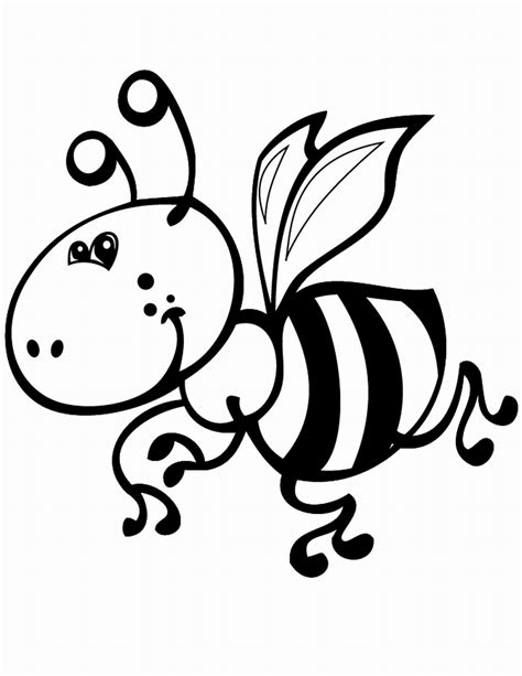 Simple Bee Coloring Page Coloring Pages