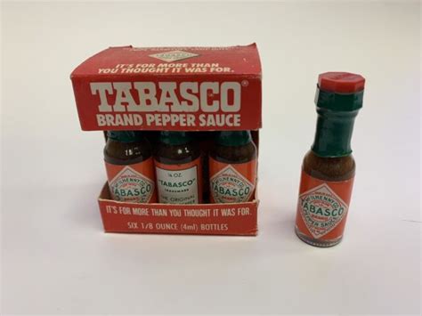 Tabasco Original Hot Sauce Mini Glass Bottles 1 8 Oz 6 Pack Vintage Expired Ebay
