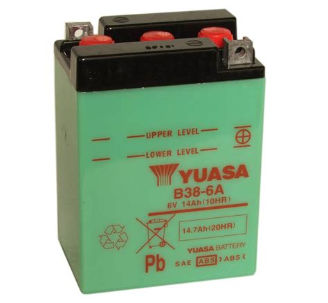 Yuasa B38 6a 6v Motorcycle Battery Inc Free Delivery Mds Battery