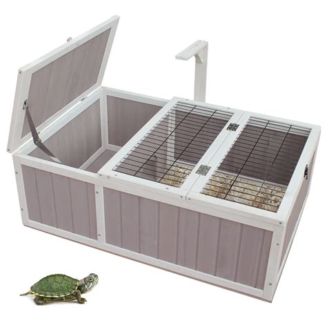 Tortoise House Turtle Habitat Enclosure Wooden Grey Nellis Auction