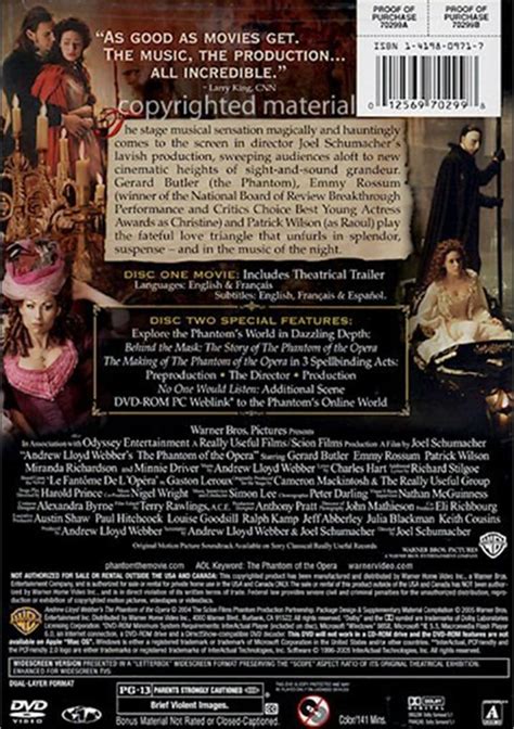 Phantom Of The Opera 2 Disc Special Edition Dvd 2004 Dvd Empire