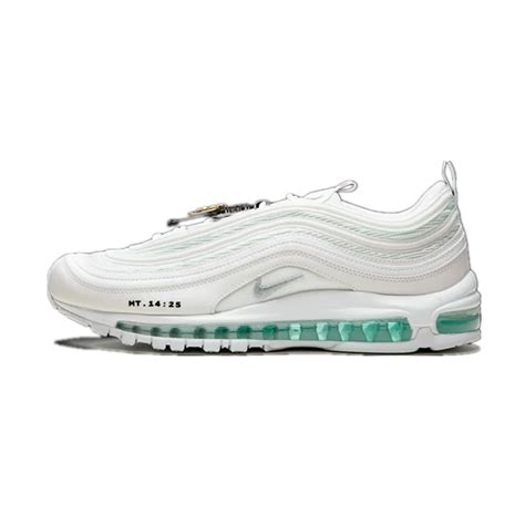 The pair have been filled with 60cc of water that was originally sourced from the river. Nike Air Max 97 MSCHF x INRI Jesus Shoes Walk On Water ...