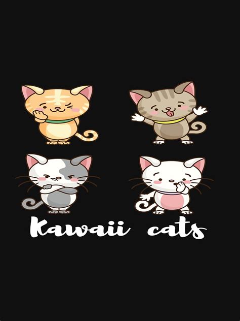 Kawaii Cats T Shirt By Lactus Redbubble