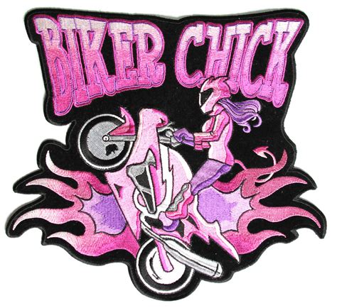 Biker Chick Wheeley Girl Large Back Patch