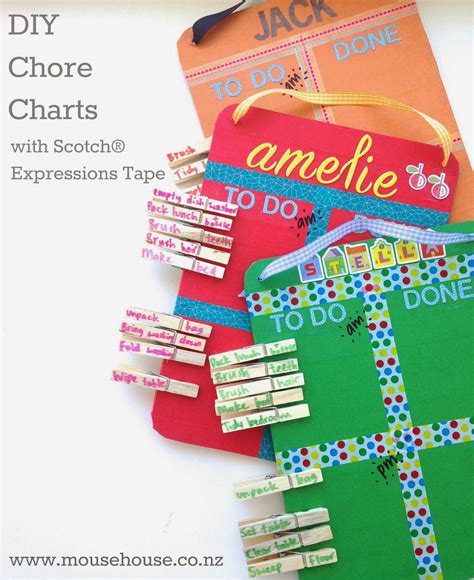 It's so nice to be able to customize these fun chore charts. mousehouse: DIY Chore Charts with Scotch® Expressions Tape