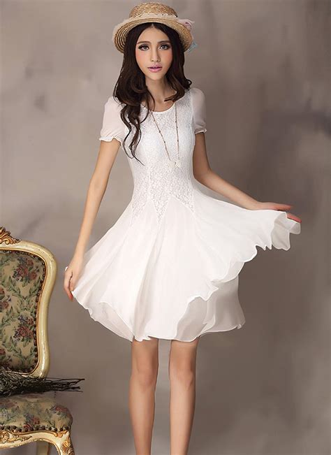 White Lace Dress Fit And Flare Dress Little White Dress Cd2