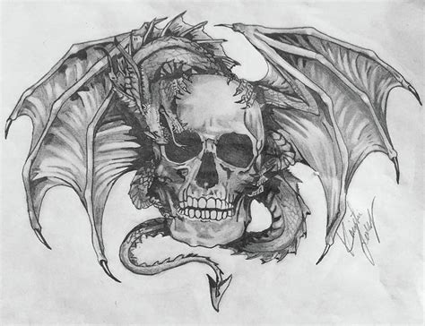 Skull And Dragon Drawing By Kristin Salley Fine Art America