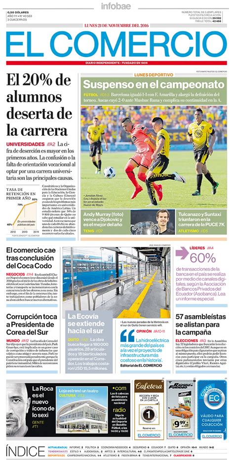 El Comercio Ecuador Lunes 21 De Noviembre De 2016 Infobae