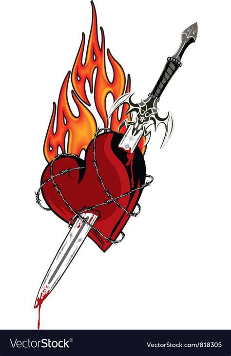 Sword In The Heart Vector Art Download Valentines Day Vectors 818305