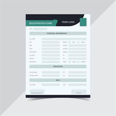 Premium Vector Registration Print Form A4 Template