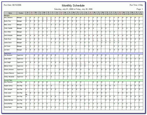 Employee Schedule Template Marseillevitrollesrugby Within Blank