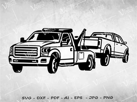 Towing Car Svg Tow Truck Driver Svg Rollback Svg Vector Files
