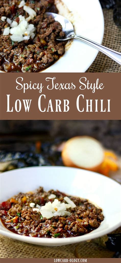 This is also low carb and low sugar, but it's not lacking in flavor one bit! Low Carb Chili Recipe: Texas Style - lowcarb-ology