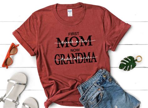 Grandma Shirt First Mom Then Grandma Shirt Personalized Etsy