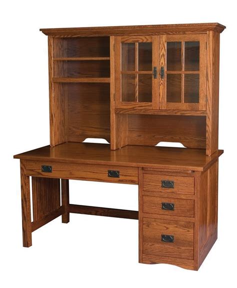 Amish furniture writing desks are perfect for creative types. Mission Computer Desk with Drawer Pedestal and Optional ...