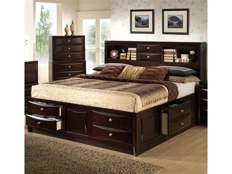 Widespread popularity recieve beds with mechanisms that allow you to. Bookcase Headboard King in 2020 | Wood bedroom sets ...