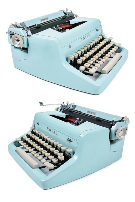 1955 Blue Royal Quiet De Luxe Typewriter Professionally