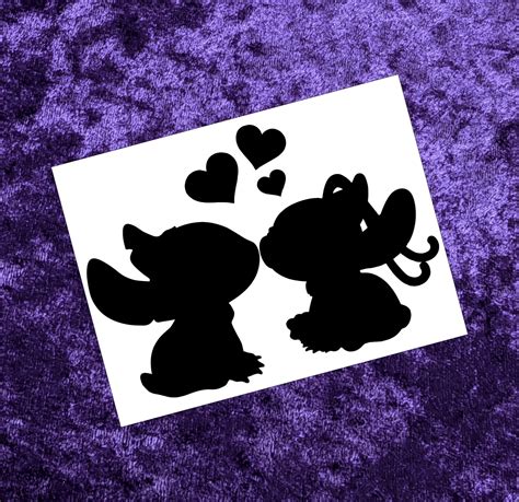 Stitch And Angel Permanent Vinyl Decal In Magical Holographic Etsy