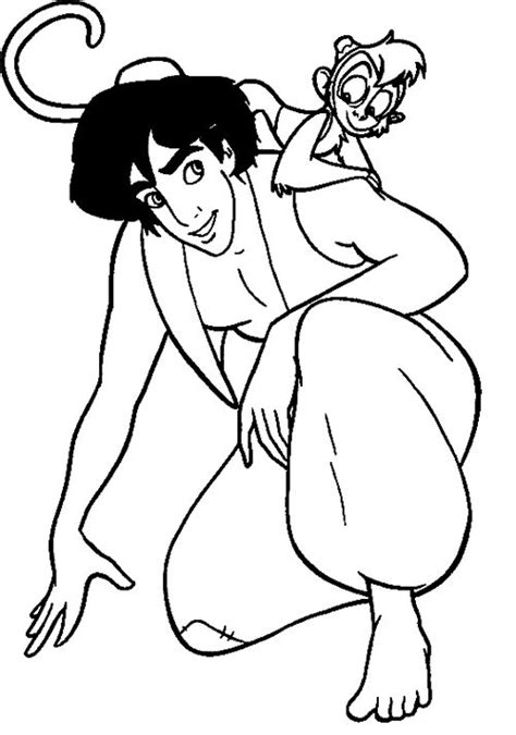 Coloring Pages Aladdin And Abu Coloring Page
