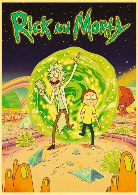 Hot 2020 Rick And Morty Retro Poster