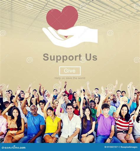 Support Us Welfare Volunteer Donations Concept Stock Image Image Of