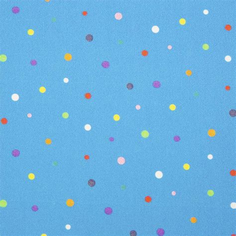 Blue With Colorful Irregular Polka Dots Fabric By Elizabeths Studio