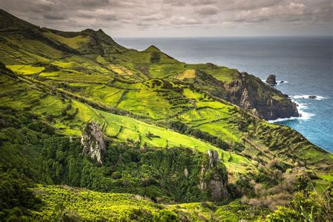 Landscape Of The Island Of Flores Azores Portugal Stock Image Image