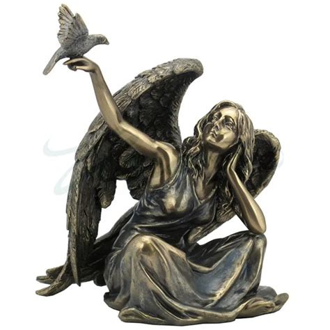 Metal Art Outdoor Antique Bronze Angel Statue Religious Sculpture For