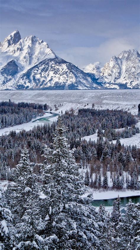 Download Grand Teton National Park Winter Aesthetic Wallpaper