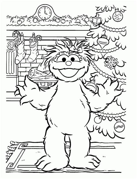 Sesame Street Christmas Coloring Pages Coloring Home