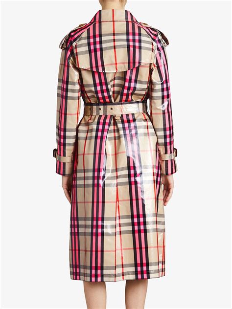 Burberry Laminated Check Trench Coat Farfetch