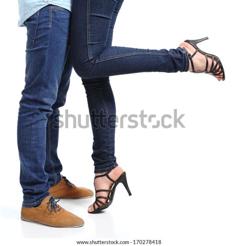 Close Cuddling Couple Legs Isolated On Stock Photo Edit Now 170278418