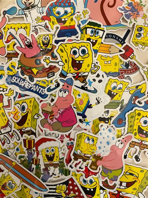 Spongebob Stickers Vinyl Waterproof Etsy