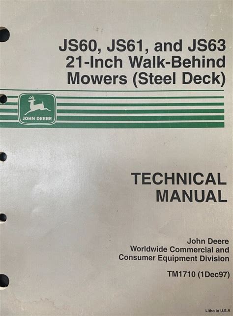 John Deere Js60 Js61 And Js63 21 Inch Walk Behind Mowers Steel Deck