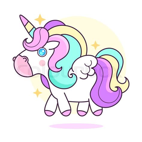 Cute Unicorn Vector Cartoon Character Stock Vector Colourbox