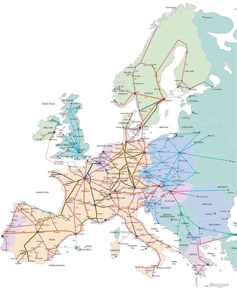 Europe Rail Map Europe Mappery