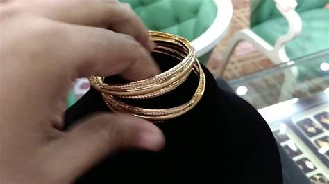 From plain gold bangle designs to flexible bangles; ZAR gold bangle 916 hallmark exclusive design - YouTube