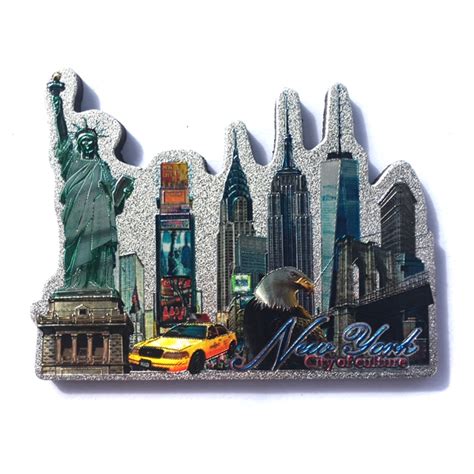 Magnet New York City Of Culture Métallisé All In Usa