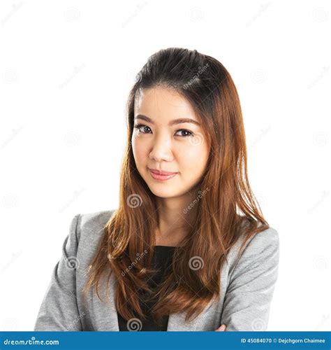 Attractive Businesswoman Presenting Something On The Palm Of Her Stock